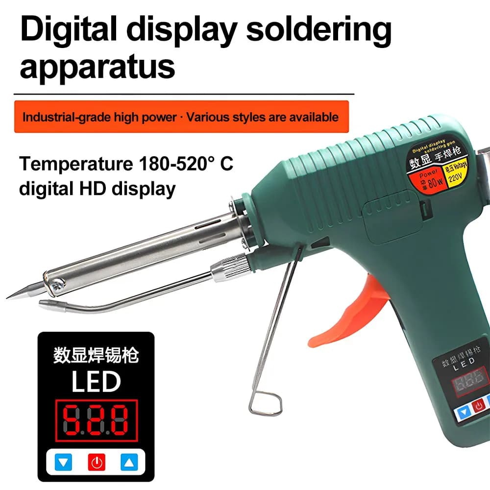 Pistola Saldante Elettrica 80W/120W, Riscaldamento Interno, Erogazione Automatica di Stagno, Strumento per Saldatura e Riparazione