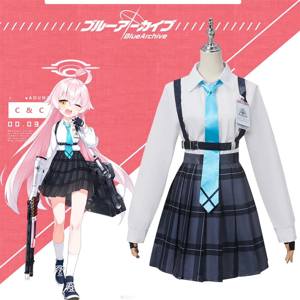 Gioco Blu Archivio Takanashi Hoshino Costumi Cosplay Uniforme scolastica Camicia da donna Gonna Cravatta Abiti Abiti da indossare ogni giorno