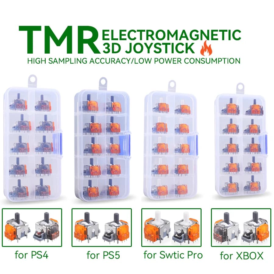 Confezione da 10 pezzi di ricambio per joystick effetto TMR per controller PS5/PS4, per Xbox Series X/S, alta precisione di campionamento, basso consumo energetico, parti di riparazione del modulo sensore joystick