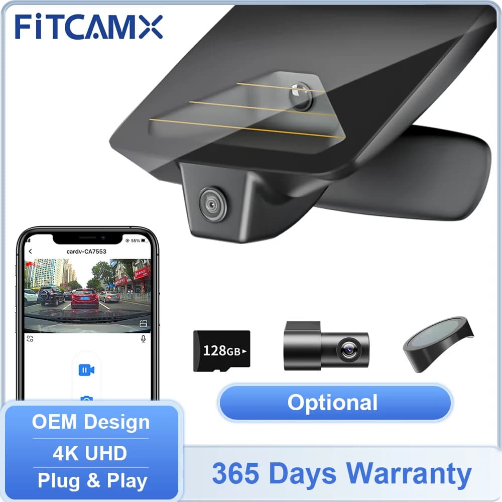 FITCAMX Dashcam 4K / Registratore Anteriore 2160P e Posteriore 1080P per Toyota C-HR 2017-2026 / Sienna 2021-2025 / Tacoma 2018-2025