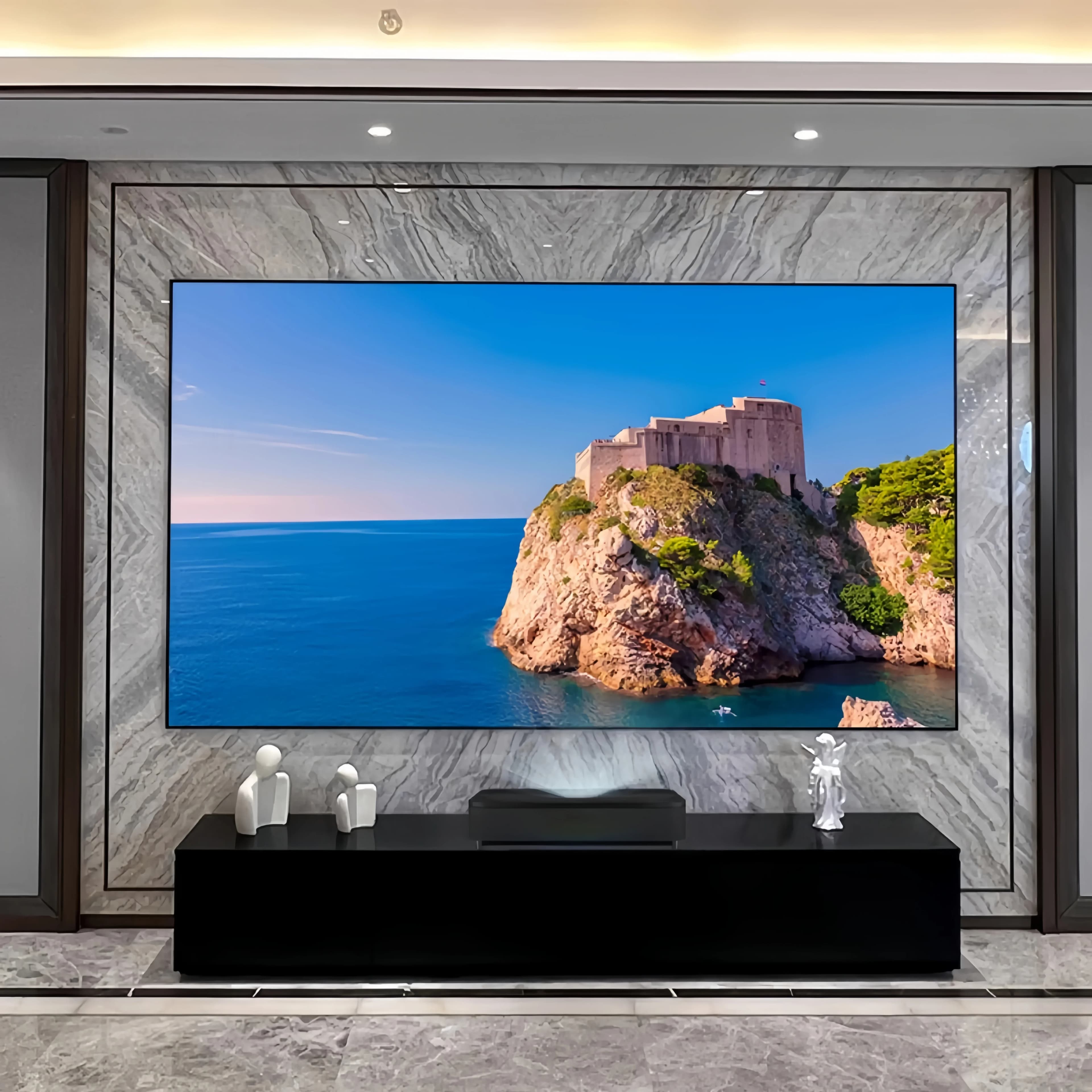 UST Throw ALR 4/8K UHD Schermo di Fresnel a telaio fisso Resistenza alla luce ambientale al 98% per proiettore/TV laser a ottica ultra corta