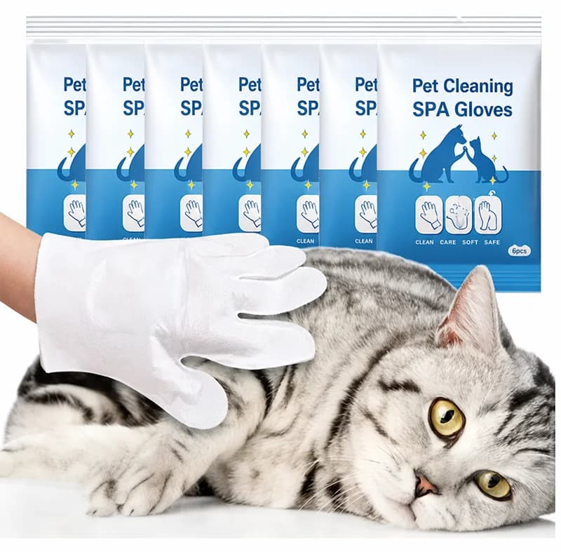 Non-woven Fabrics Pet Wash Free Glove No Rinse Washing Dry Cleaning Dog Disposable Glove Deodorizing Cat Beauty Supplies