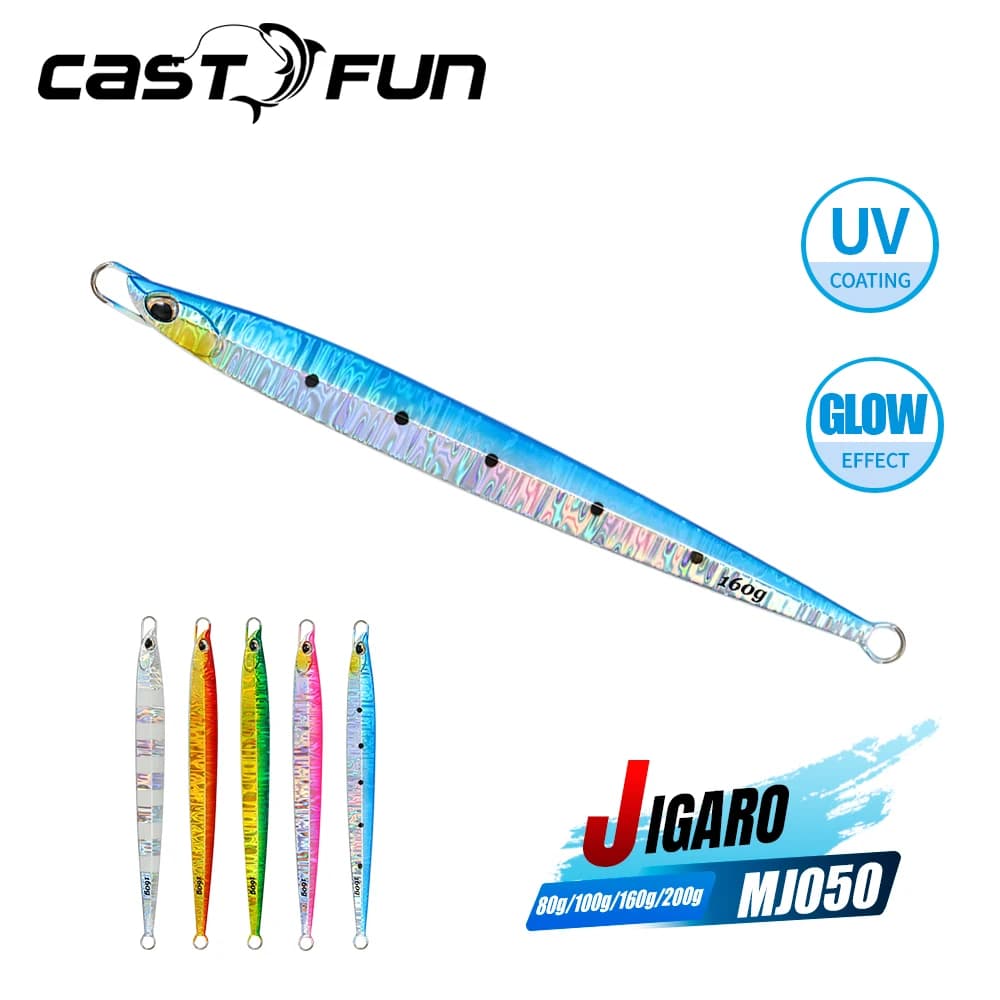 CASTFUN Speed Jig 80g 100g 160g 200g Richiamo Esche artificiali Jigging Richiamo Maschere da pesca Maschere in metallo Jigging Lure