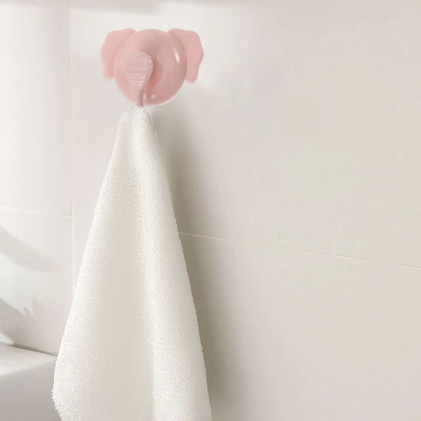 4 Ganci a ventosa per bagno, design a elefante, senza foratura, per asciugamani, accappatoi e cucina