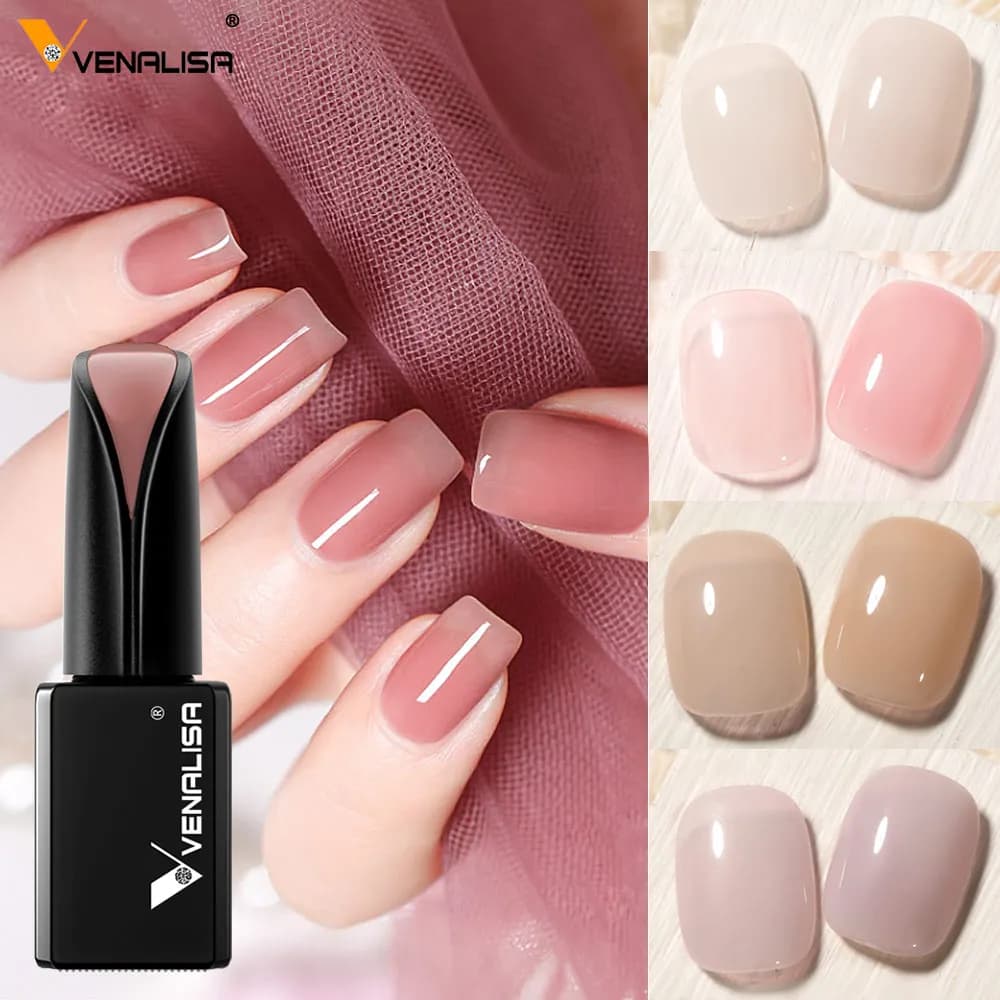 VENALISA Jelly Gel Skin Collection Smalto gel francese 15ml Semi trasparente Colore nudo Smalto gel per unghie Soak Off UV LED Gel per unghie