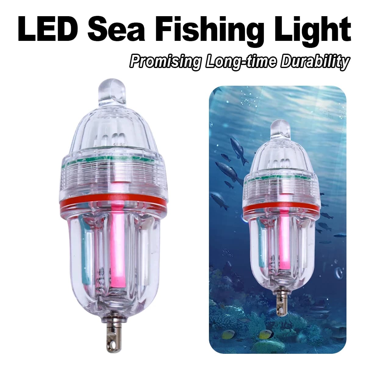 Attrattore di luce da pesca a goccia profonda Mini luci per arco d'acqua per immersione Bastone notturno Rete lampeggiante Ricerca subacquea Calamari Carpa all'aperto