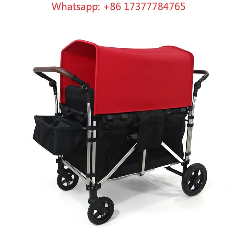 Passeggini per Bambini a 4 Posti Multifunzione con Copertura Completa e Tettuccio Protettivo UV - Produzione Diretta