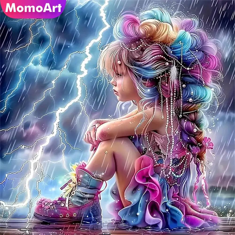 Momoart DIY Diamond Embroidery Girl Portrait Mosaic Cartoon Acrylic Craft Supplies Diamond Painting New Arrival Decor For Home
