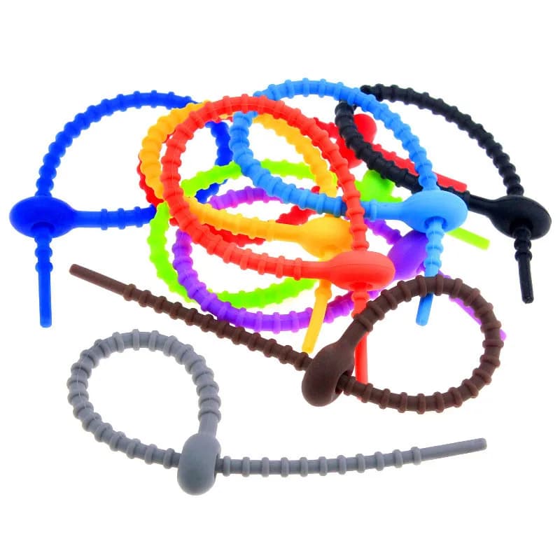 2-10 pz Silicone autobloccante cavo fascette con cerniera Multi-funzionale fibbia riutilizzabile borsa per alimenti strumento pacchetto accessori fatti a mano fai da te