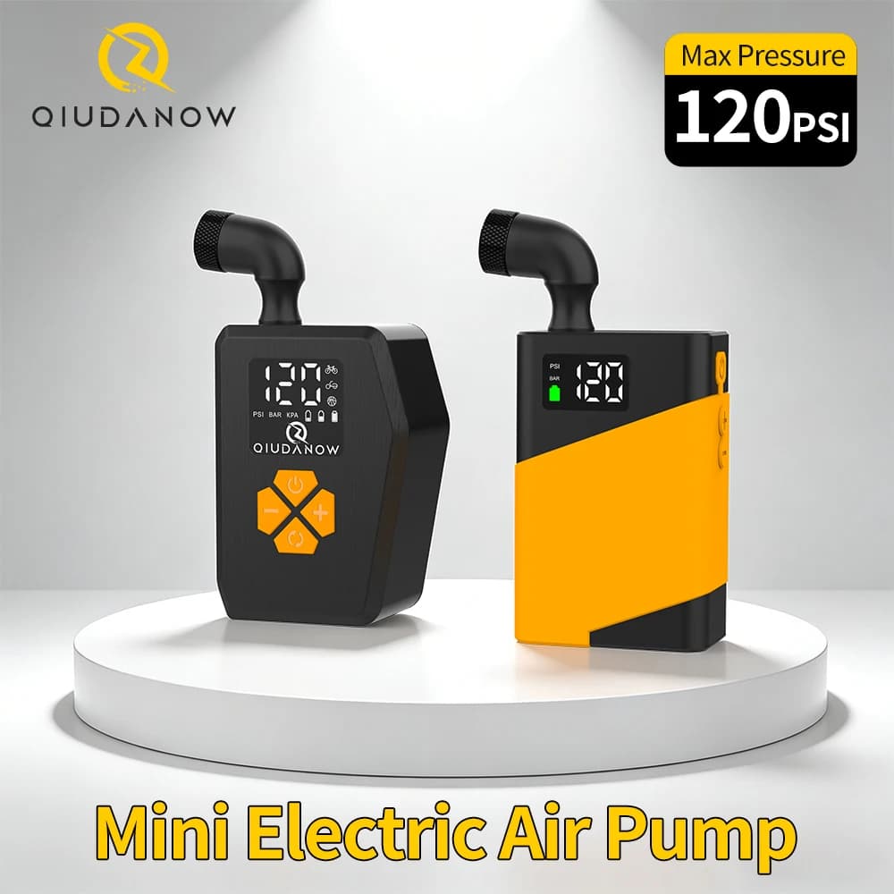 Mini Pompa Elettrica per Pneumatici di Biciclette con Display Digitale della Pressione per Valvole Clik/Presta/Schrader, Accessori per Bici da Strada e MTB