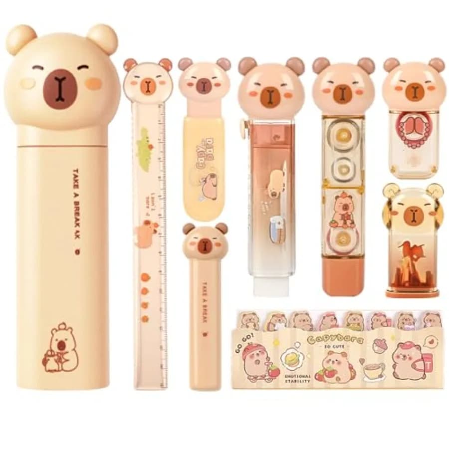 Capybara Stationery Set, Cute Capybara School Supplies, Stationary Gift Set, Japanese Stationery Birthday GIFS, Includes Pencil