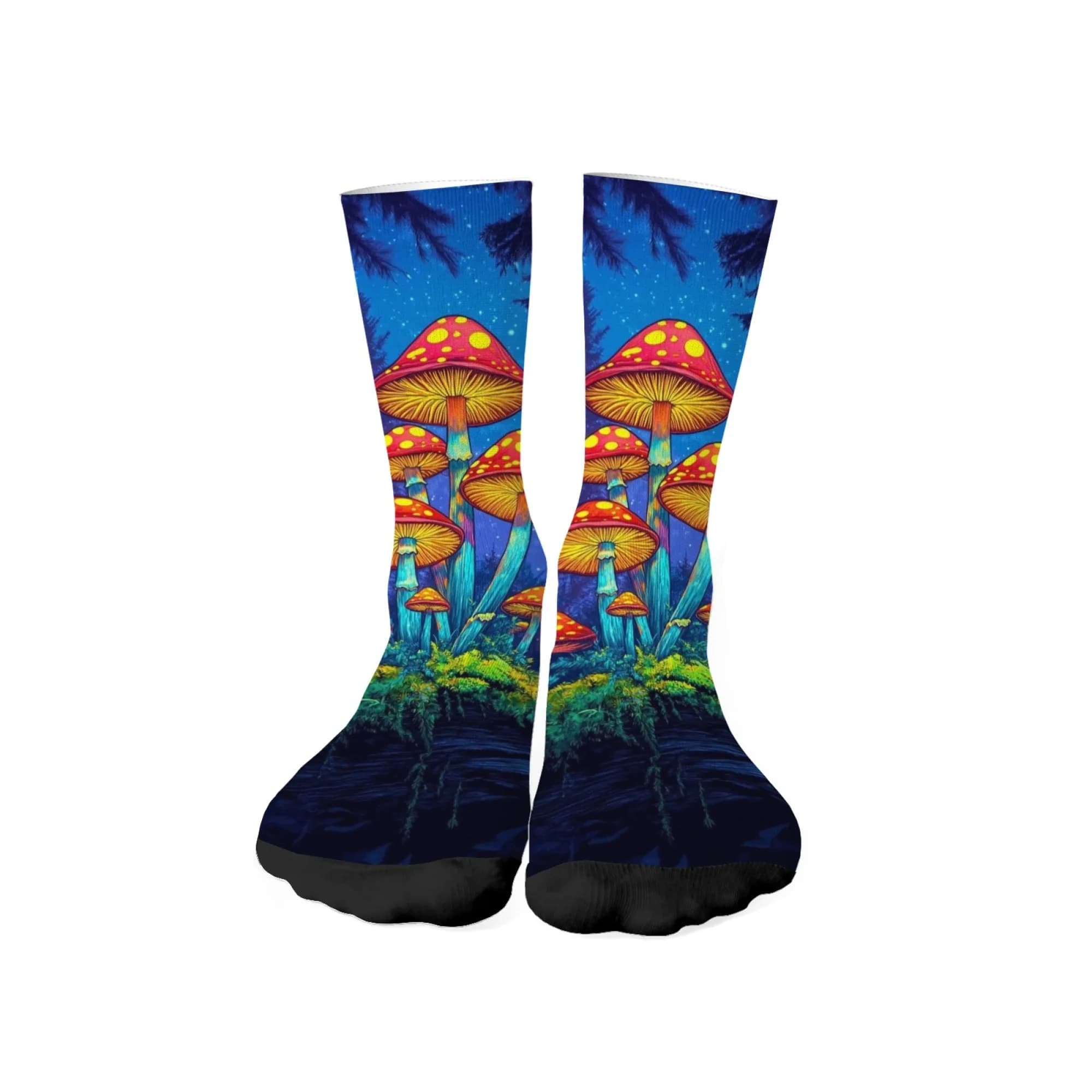 Nuovi Calzini da Uomo con Stampa Artistica di Funghi, Traspiranti, Comodi, Antiscivolo, Unisex, Carini e Interessanti, Calzini a Compressione, Regalo