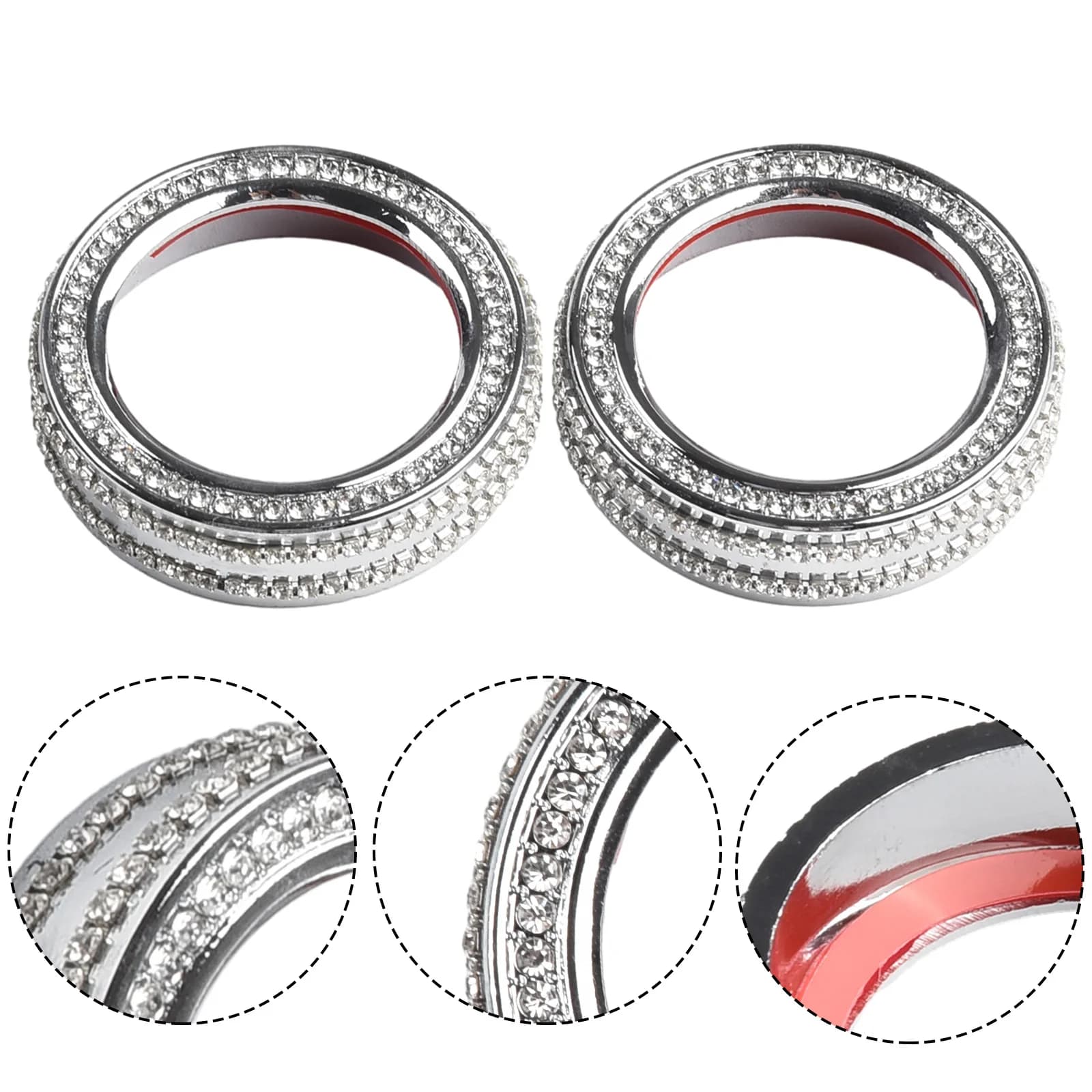 Anello di copertura della manopola dell'aria condizionata per auto in metallo e strass per Mercedes Classe AB GLA CLA Migliora l'aspetto del cruscotto del veicolo