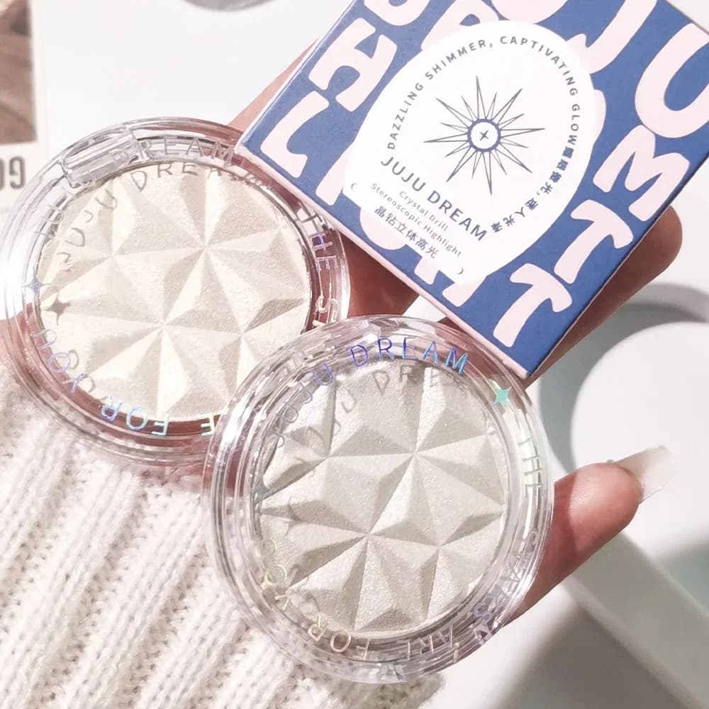 Highlight Shimmer Glow – 2-color palette for radiant skin, illuminates and contour, make-up for festivals and parties, lasting shine