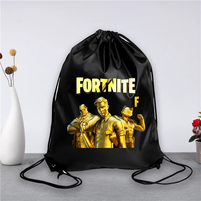 Fortnites Handbags with Drawstring Game Waterproof Bundle Pocket Cartoon Fortress Night Figures Sports backpacks fitness Gift for boy