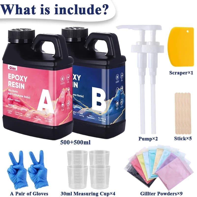 Kit Resina Epossidica Professionale a Polimerizzazione Rapida, Facile da Miscelare, Resistente ai Raggi UV, per Colate Profonde, Rivestimenti e Opere d'Arte