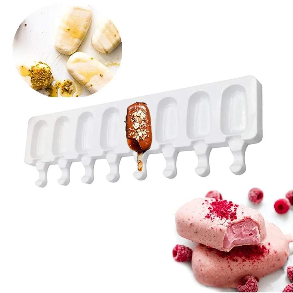 Stampo per gelato in silicone a 8/4 fori Stampo in silicone Magnum Succo di frutta Ice Pop Cube Maker Vassoio per ghiaccio Stampo per ghiaccioli Accessorio per cottura