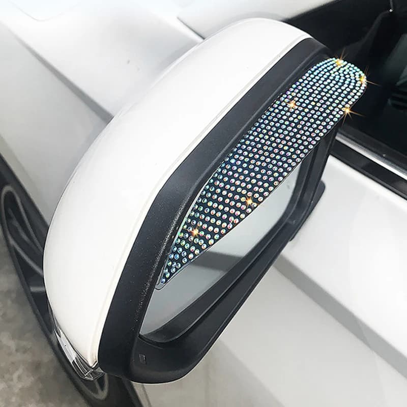 2Pcs strass specchietto retrovisore per auto pioggia sopracciglio impermeabile specchietto retrovisore laterale per auto parasole parasole parapioggia accessori per auto