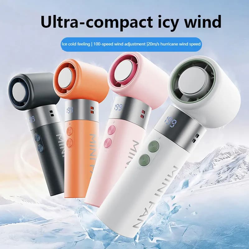 Lenovo Ice Cooling Handheld Mini Fan Silent High Speed Portable Fan Ultra Long Battery Life For Outdoor Daily Use
