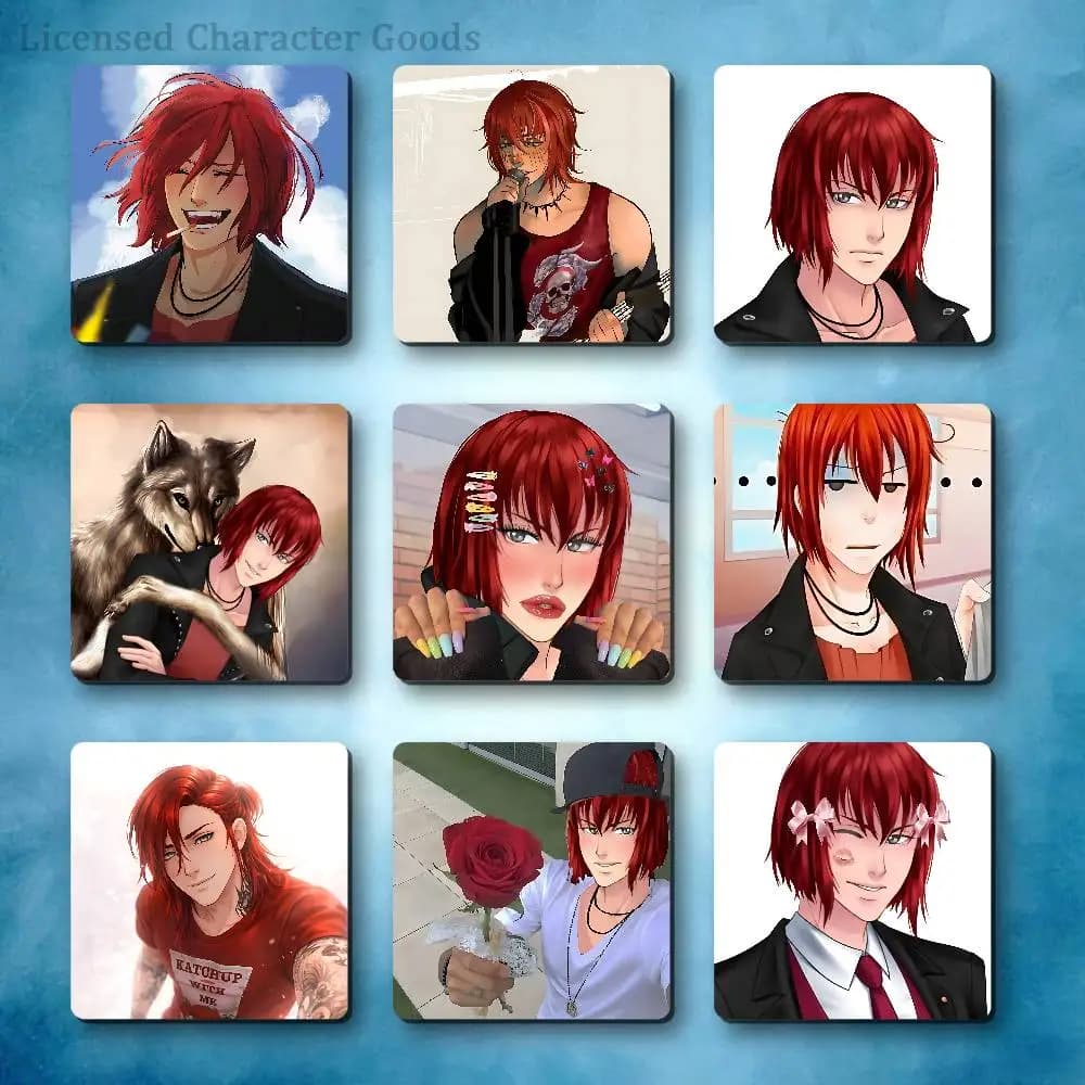 Castiel Candy Love Veilmont Refrigerator Magnets Square Tiles with Magnetic Sheets Printed for Decoration Collect 55mm