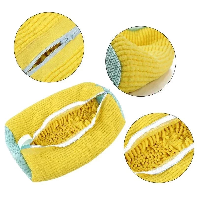 Cotton Laundry Shoe Bag 1/2PCS, Soft Fluffy Fibers for Easy Dirt Removal, Anti-Deformation Wash Organizer for Footwear Garments