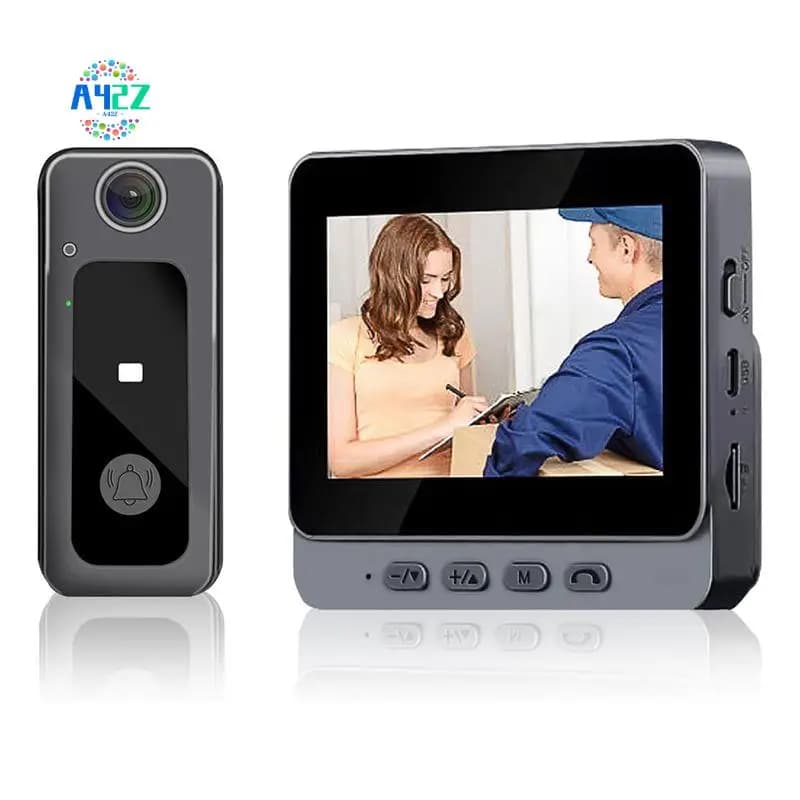 A42Z- Campanello wireless, obiettivo grandangolare, campanello wireless con telecamera citofonica, campanello per visione notturna video con schermo da 4,3 pollici