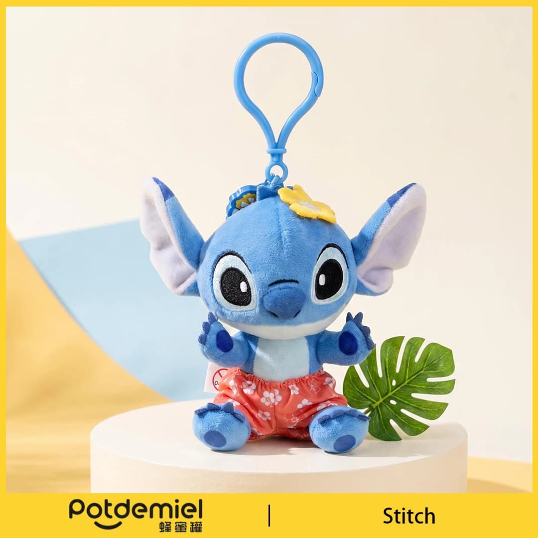 Potdemiel Disney Stitch Plush Car Trinket Floral Shorts Flower Head Soft Bag Hanging Gift For Teenagers Wallet Backpack Decor
