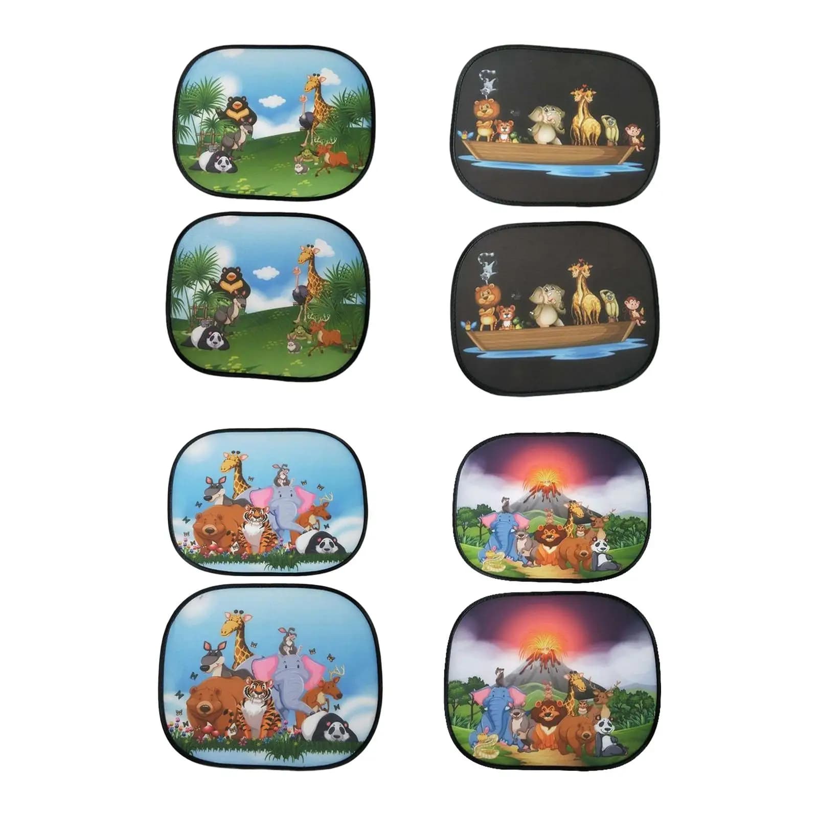 2 pezzi parasole per finestrino dell'auto protezione solare modelli di animali dei cartoni animati copertura oscurante privacy visiera parasole tenda per bambini