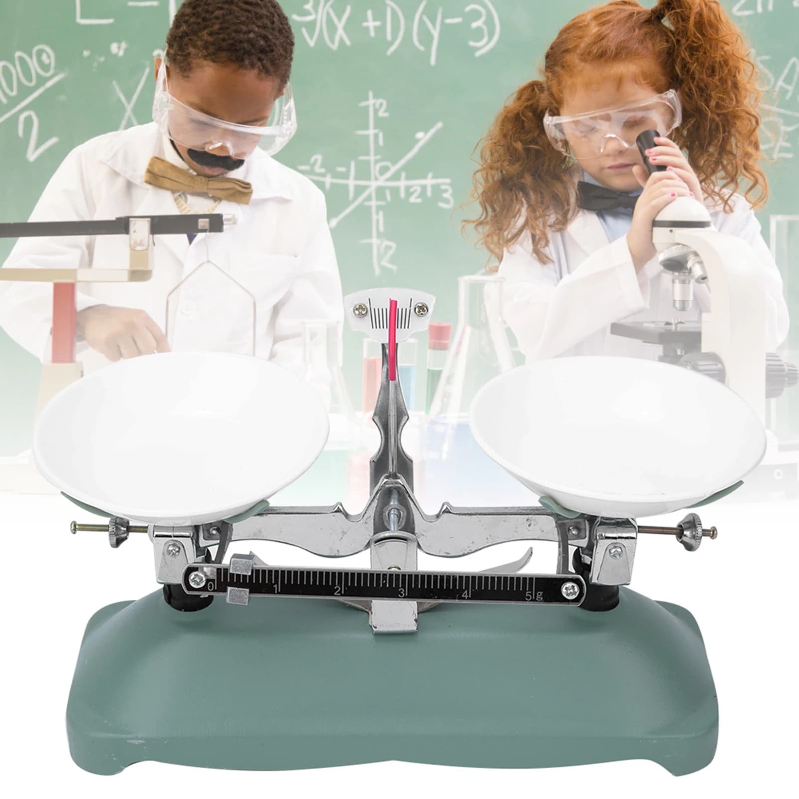 Bilancia Meccanica con Kit di Pesi, Accessorio per Esperimenti di Chimica e Fisica, Strumento Didattico per l'Insegnamento della Fisica