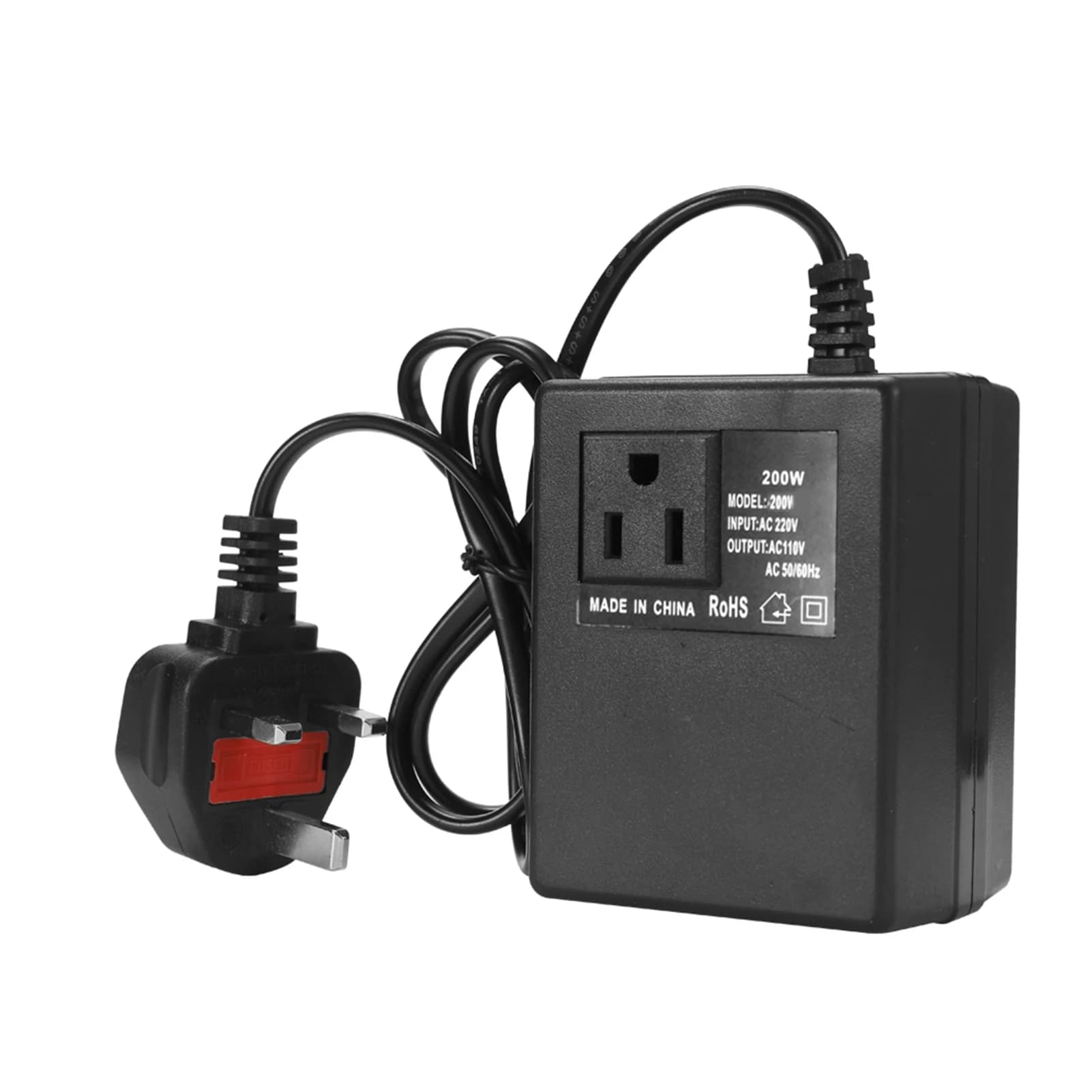 Convertitore di tensione da 200 W Convertitore da 220 V a 110 V Trasformatore Step Down Convertitore di tensione Adattatore da viaggio EU/US/UK Plug Inverter