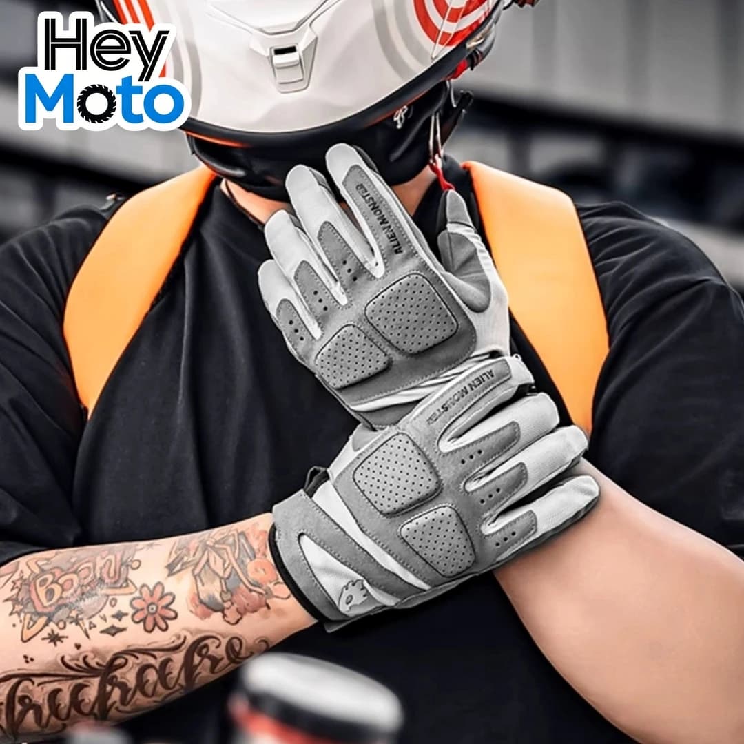 Guanti da Moto Estivi Traspiranti per Motocross, Antiurto e Resistenti all'Usura, con Funzione Touch Screen