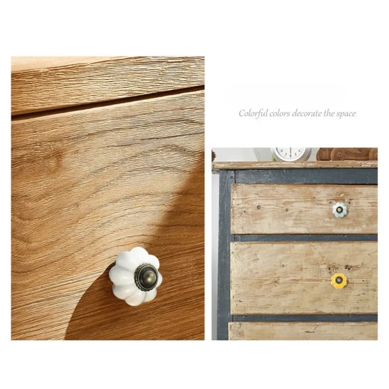 Maniglia in ceramica colorata zucca porta dell'armadio per mobili armadio in legno massello hardware per cassetti monoforo