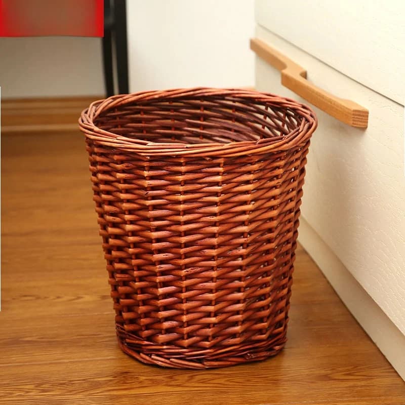 Cesto Portarotoli in Rattan Intrecciato, Cesto Portabiancheria, Contenitore per la Conservazione per Bagno, Camera da Letto, Soggiorno, Cesto Creativo in Salice