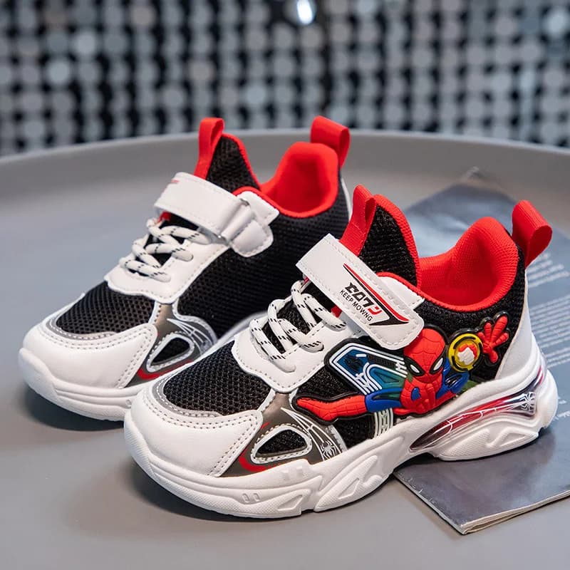 Disney Shoes Casual for Kids Sneakers Boys Cartoon Kids Breathable Sport Running Shoes Black Grey Size 21-38
