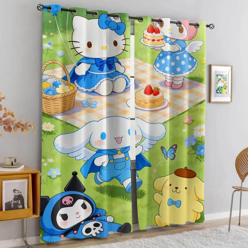2 pz Tende Oscuranti Magiche Sanrio Angel, Tende a Oeillets Oscuranti e Parasole per Cameretta Bambini, Decorazioni per la Casa a Tema Natura