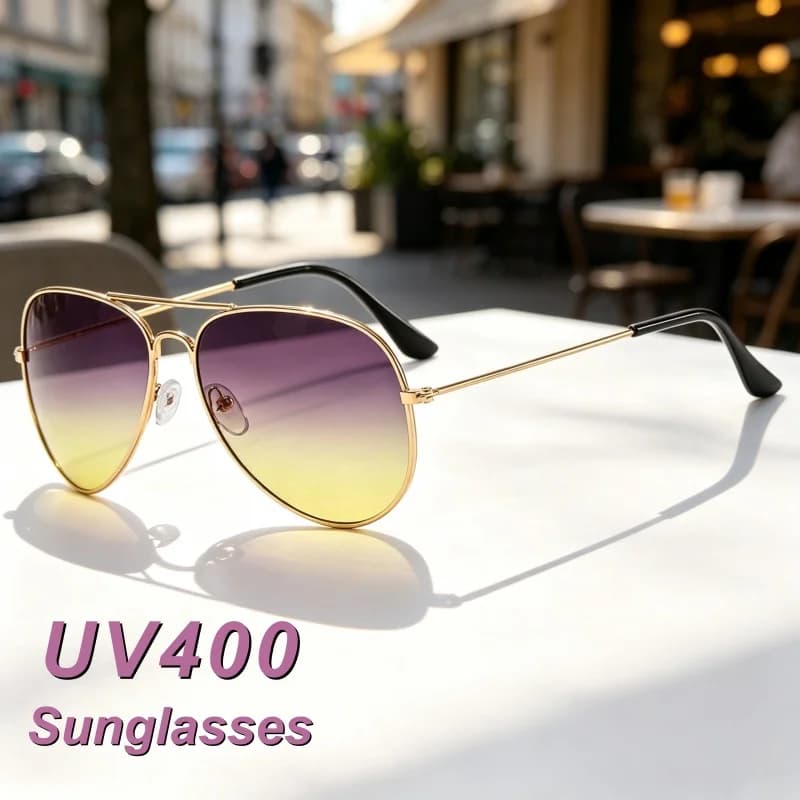 New Fashionable Personalized Luxury Gradient Color Women's Sunglasses Outdoor Neutral Street Photography UV400 Sunscreen Glasses
