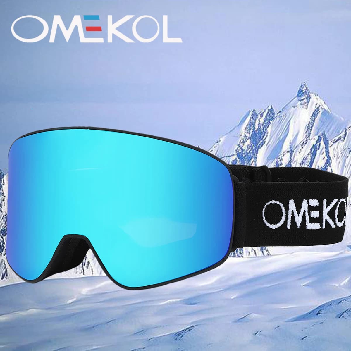 Occhiali da Sci OMEKOL Antiappannamento per Sport all'Aperto, Unisex, Caldi Occhiali da Neve per Snowboard, Motoslitta e Corsa Invernale