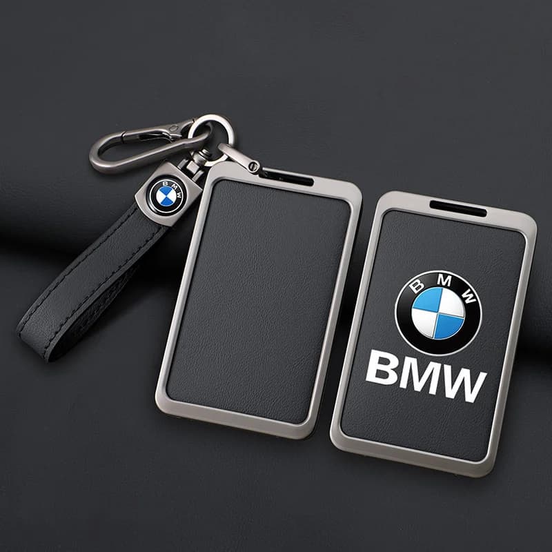 Zinc Alloy Leather Car Smart NFC Card Key Case Cover Shell For BMW M 3 5 7 Series X1 X3 X5 X6 X7 535le Auto Keychain Accessories