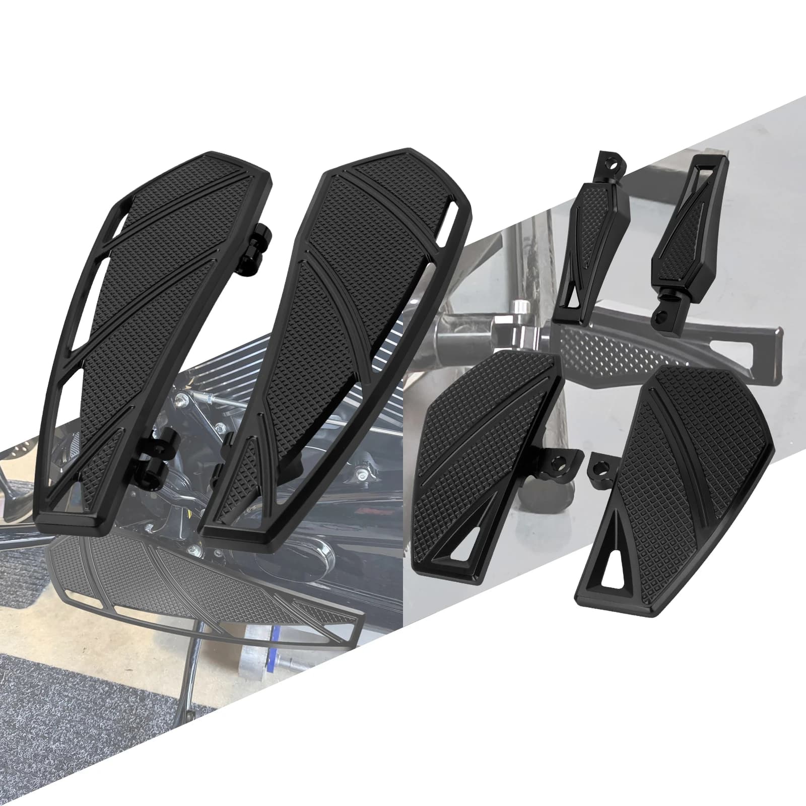 Pedane Poggiapiedi Anteriori e Posteriori per Moto Harley Touring Street Glide Softail FLSTF FL