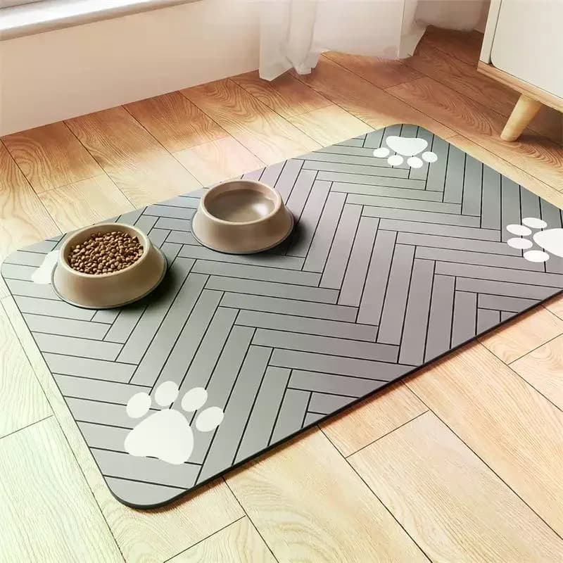 Tovaglietta assorbente per animali domestici con fango diatomea per ciotola per alimenti e acqua con supporto in gomma impermeabile ad asciugatura rapida Tappetino antiscivolo per animali domestici