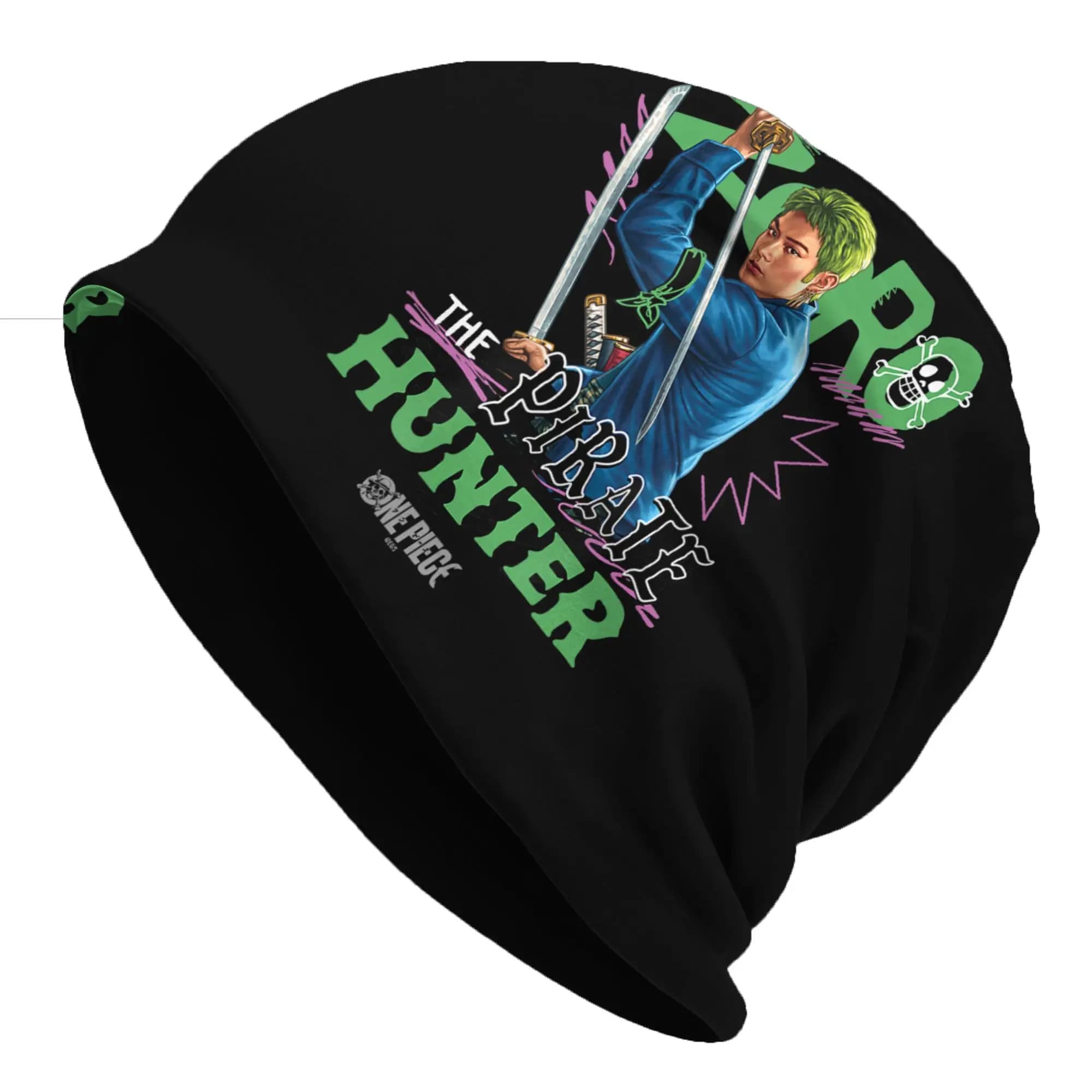 Bandai y2k gorros One Piece Zoro Wanted Officially Licensed Bonnet Homme Thin Hat Skullies Beanies Caps Men Women Creative Hats