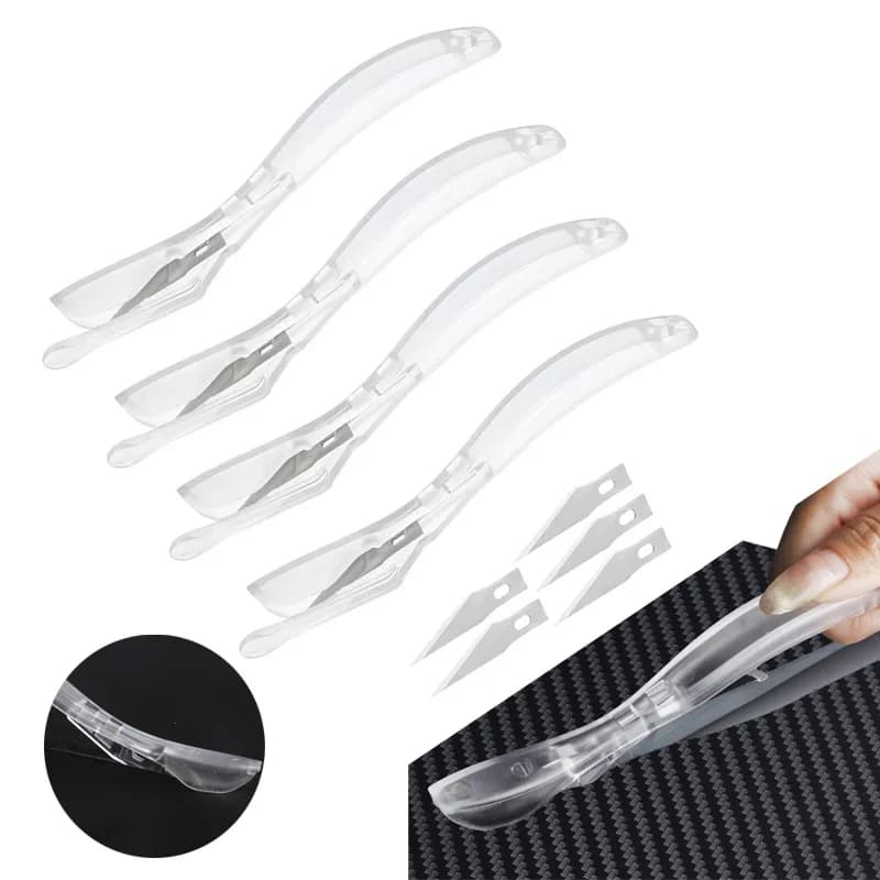 Taglierina per carta da imballaggio con 5 lame Utensile da taglio per pellicola per auto Coltello da taglio per avvolgimento in vinile per taglierina per confezioni regalo in vinile adesivo