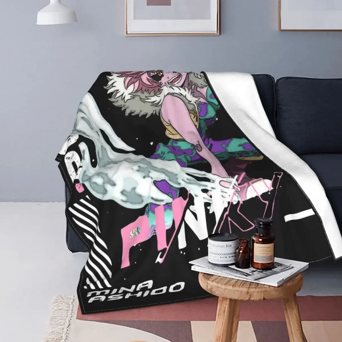 Pinky Mina Ashido coperte in pile per tutte le stagioni My Hero Academia estetica Anime Design coperta per letto camera da letto tappeto pezzo