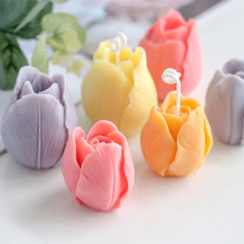 Budding Fiori aperti Stampo per candele in silicone Mini fiore Sapone Artigianato in gesso Stampo in resina Stampi per dolci di ghiaccio al cioccolato fai-da-te
