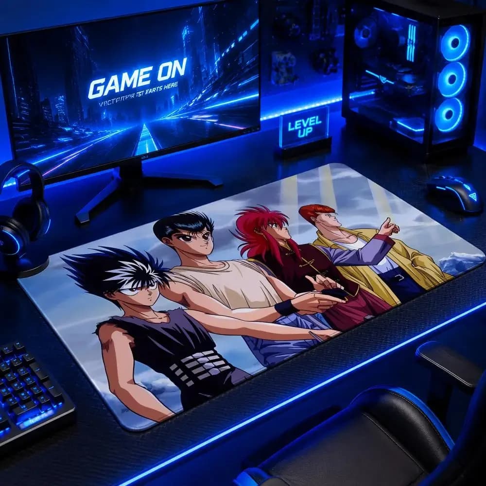 Spirit Y-YYu Yu HakushoS Mouse Pad Gaming Mouse Pad Desk Mat Waterproof Non-Slip Rubber Base Stitched Edges Office