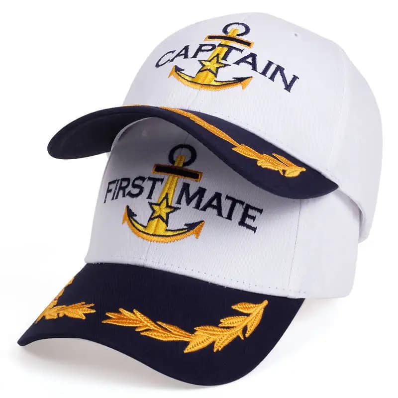 Captain First Mate Anchor Embroidery Baseball Cap Nautical Sailor Hat Yacht Sailing Sun Hat Couple Matching Marine Casual Caps