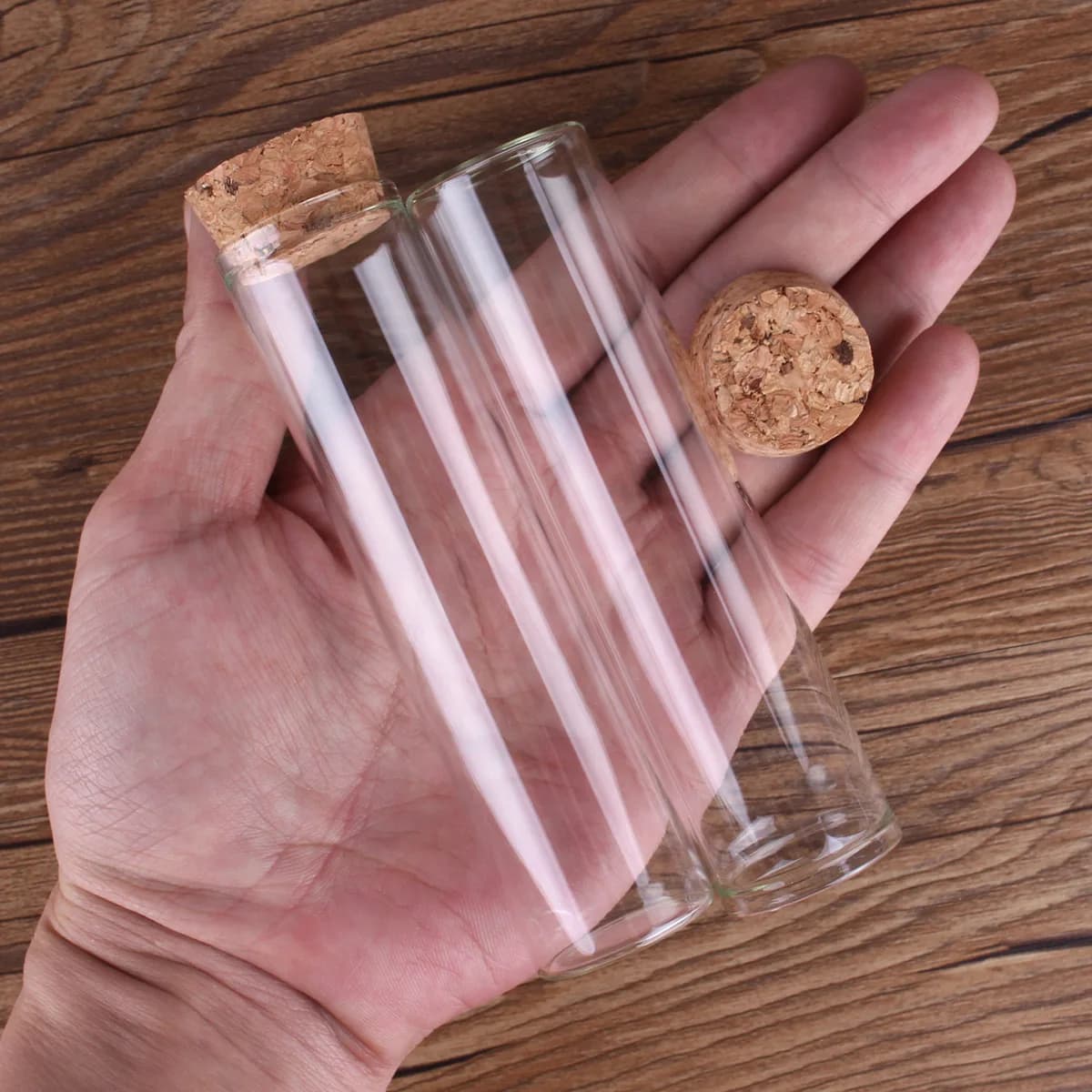 5 pezzi 60 ml provette di vetro con tappo in sughero provette vetreria da laboratorio barattoli di spezie fiale terrario 3 * 12 cm per accessori artigianali fai da te