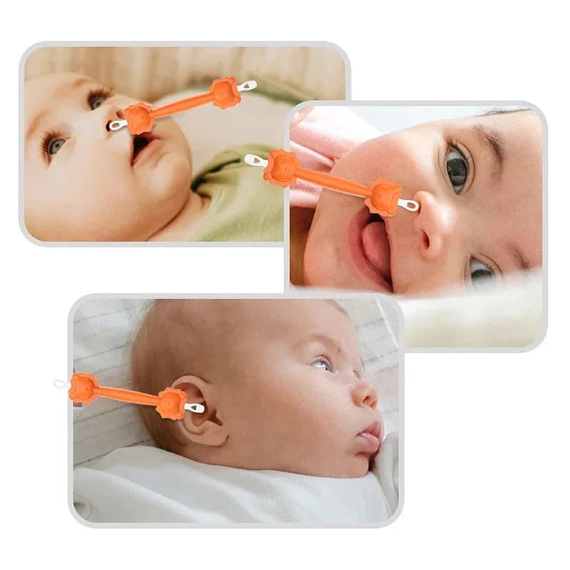 1 pz Detergente Per Bambini Cucchiaio A Doppia Testa Multifunzionale Cera Morbida Curette Picker Orecchio Naso Bastone di Pulizia Pinzette Pulite In Silicone