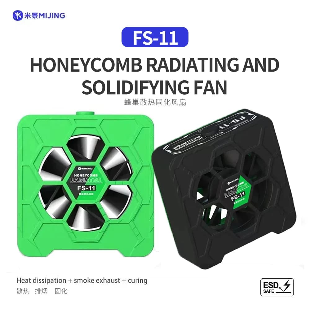 Mijing FS-11 Ventola di rimozione del fumo per solidificazione di raffreddamento a nido d'ape per telefono cellulare PCB Scheda madre Saldatura Riparazione Ventola di raffreddamento Strumento