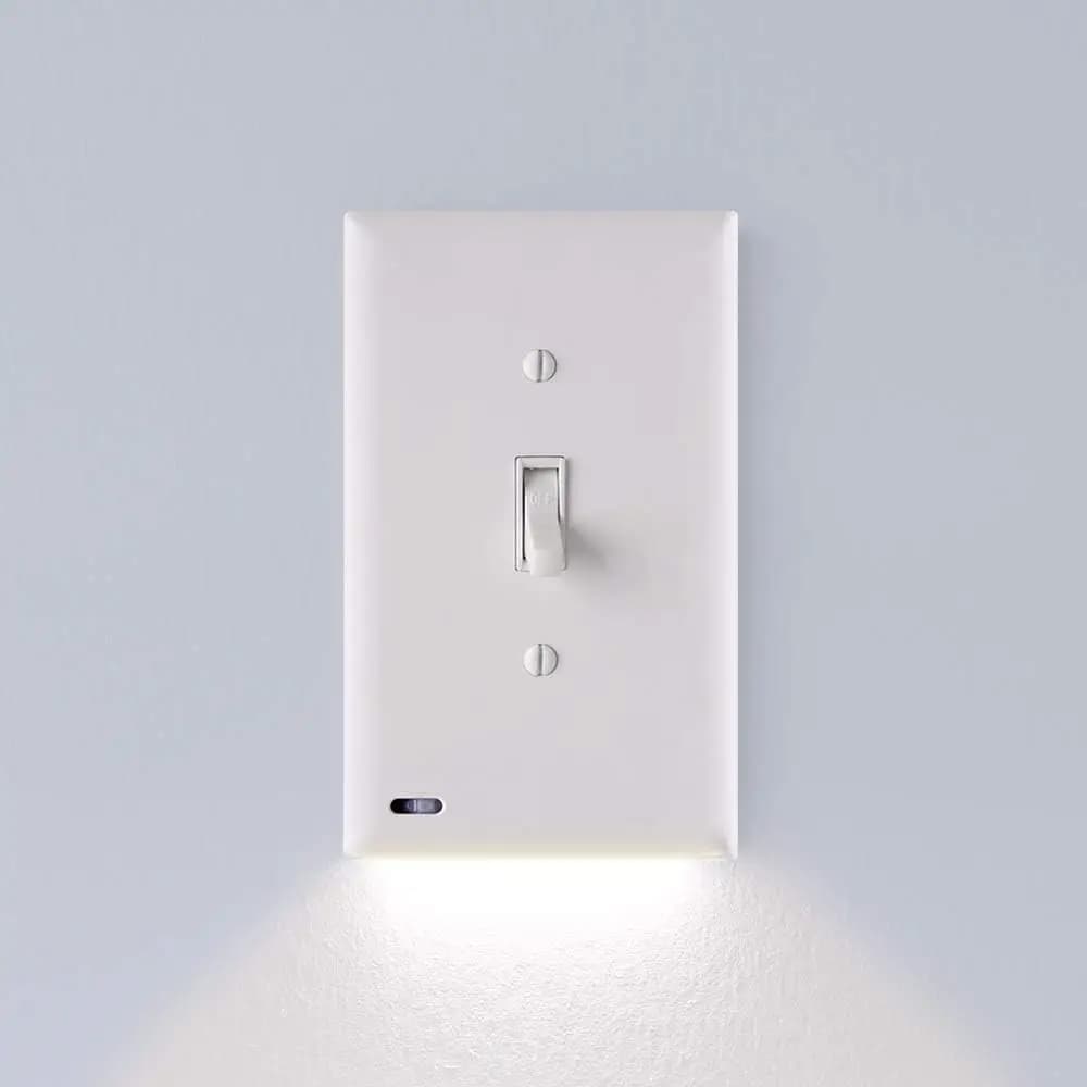 Confezione da 3 Placche Interruttore Luce Notturna LED con Sensore Automatico, Luminosità Regolabile per Interruttori Unipolare